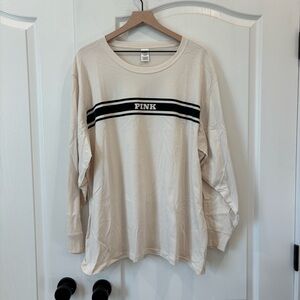 Victoria’s Secret Pink Campus Long Sleeve Oversized Tee
